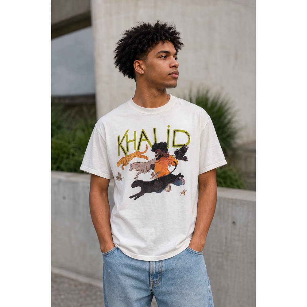 Khalid Free Spirit 2019 Tour T-Shirt Mens Medium White Concert Graphic Tee